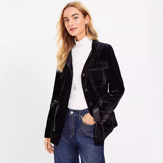 Casual Loose Lace-up Elegant Business Suit Top Shirt