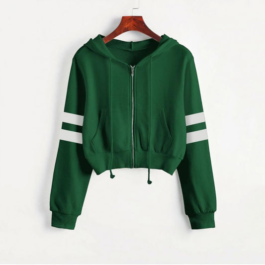 Solid Color Short Long-sleeve Zipper Parallel Bars Hoodie Coat