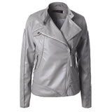 Stand Collar Side Zipper Leather Coat Motorcycle Jacket