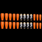 European And American Ballet A Type Art Orange Red Smoke Pattern Fake Nail Patch Box