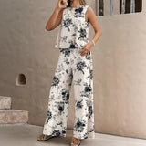 Printed Jerkin Trousers Women's Polyester