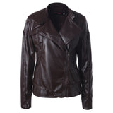 Stand Collar Side Zipper Leather Coat Motorcycle Jacket