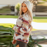 New Single Row Multi-buckle Casual All-matching Printed Ribbed Long Sleeve Jacket