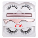 Magnetic Liquid Eyeliner & Magnetic False Eyelashes & Tweezer Set Waterproof Long Lasting Eyeliner False Eyelashes