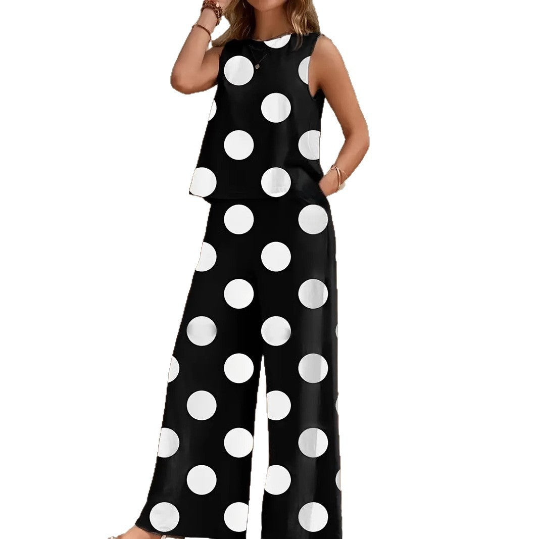 Printed Jerkin Trousers Women's Polyester