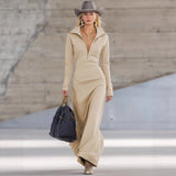 Slim Fit Long Dress Women Casual Long Sleeve Dress