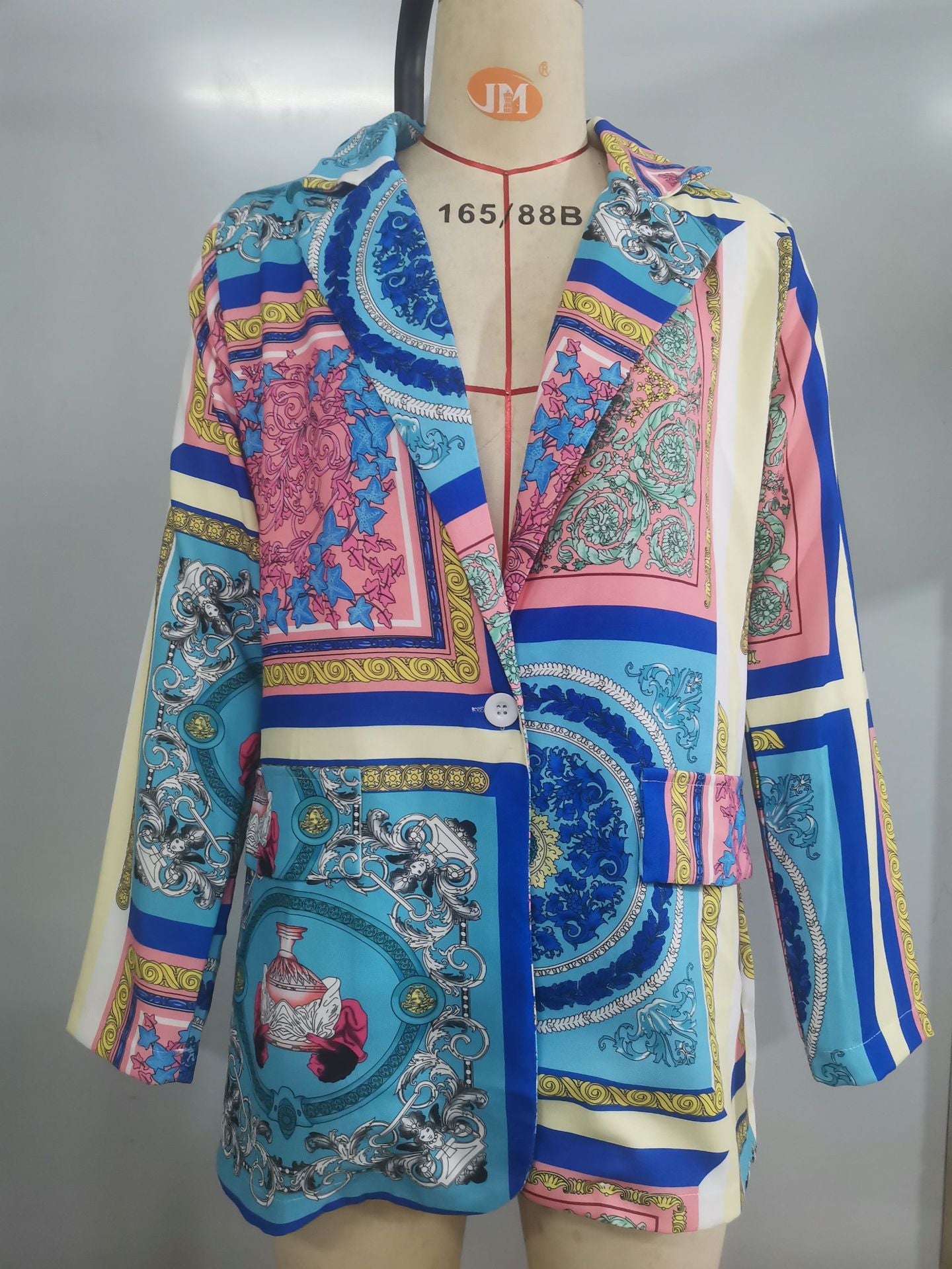 Slim-fit One-button Printed Women's Small Suit