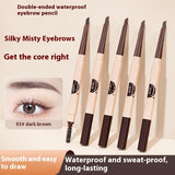 Makeup Color Rendering Double Head Extremely Thin Waterproof And Sweat-proof Eyebrow Pencil