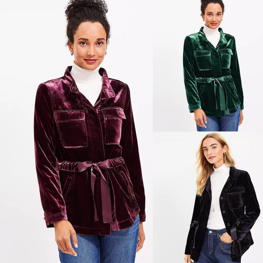 Casual Loose Lace-up Elegant Business Suit Top Shirt