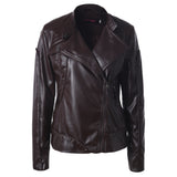 Stand Collar Side Zipper Leather Coat Motorcycle Jacket